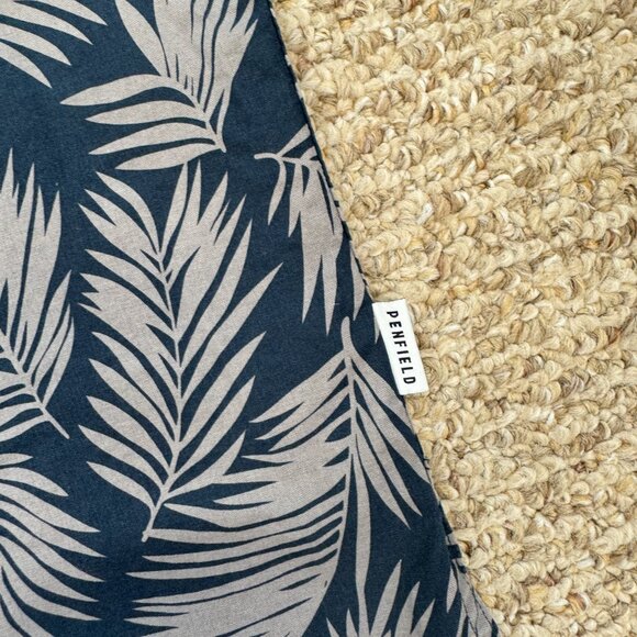 Penfield Navy / Gray Hawaiian Style Short‎ Sleeve Button Down Large - Picture 3 of 7